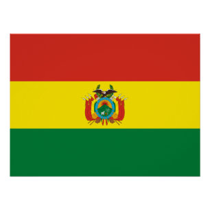 Patriotische Bolivienflagge Poster