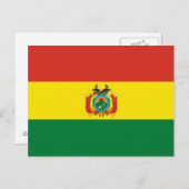 Patriotische Bolivienflagge Postkarte (Vorne/Hinten)