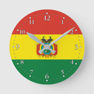 Patriotische Bolivienflagge Runde Wanduhr