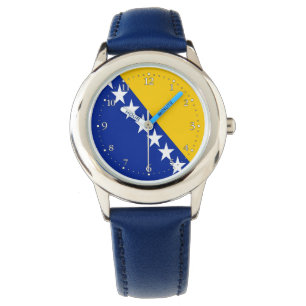 Patriotische Bosnien-Herzegowina-Flagge Armbanduhr