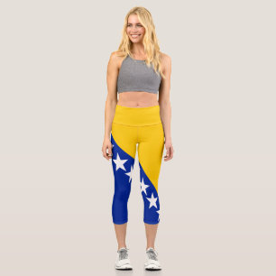 Patriotische bosnisch-herzegowinische Flagge Capri Leggings