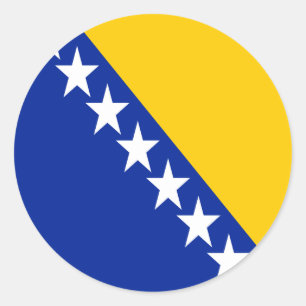 Patriotische bosnisch-herzegowinische Flagge Runder Aufkleber