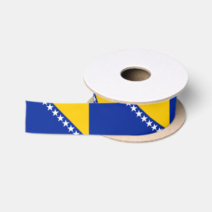 Patriotische bosnisch-herzegowinische Flagge Satinband