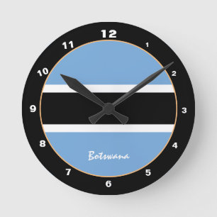 Patriotische Botsuana-Flagge, Botswana-Zuhause / D Runde Wanduhr