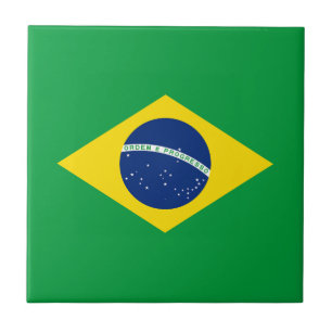 Patriotische Brasilien-Flagge Fliese