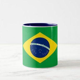 Patriotische Brasilien-Flagge Zweifarbige Tasse