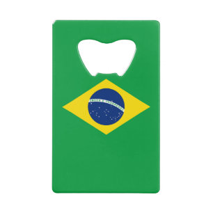 Patriotische Brasilienflagge Geldbeutel Flaschenöffner