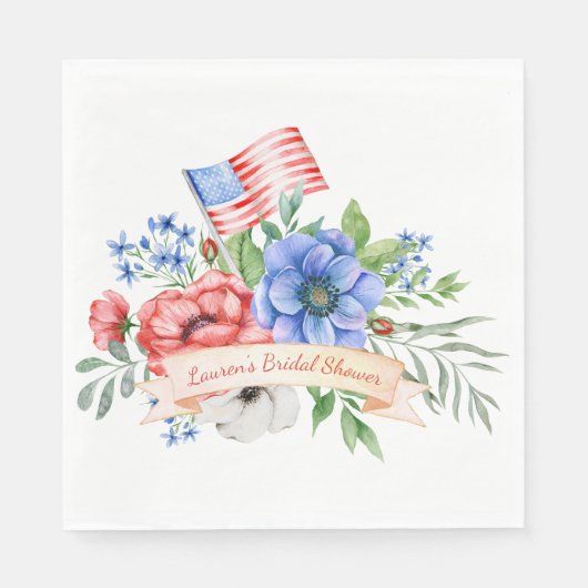 Patriotische Brautdusche Servietten (Vorderseite)