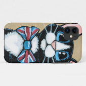 Patriotische BRITISCHE Tuxedo-Katzen-tragende Case-Mate iPhone Hülle (Rückseite (Horizontal))