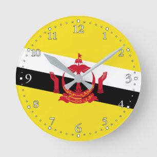 Patriotische Brunei-Flagge Rund-Uhr Runde Wanduhr