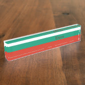 Patriotische Bulgarische Flagge Namensplakette (Seite)