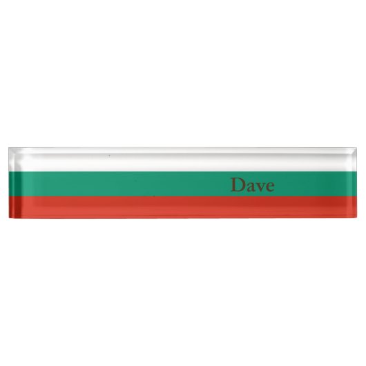 Patriotische Bulgarische Flagge Namensplakette (Vorderseite)
