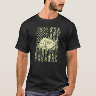 Patriotische Camo-Amerikanische-Flagge-Karpfen-Ang T-Shirt