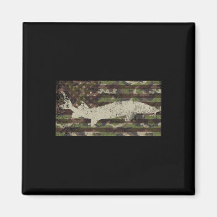 Patriotische Camo-US-Flagge Stör-Angeln Magnet