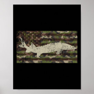 Patriotische Camo US Flagge Stör Angeln Poster