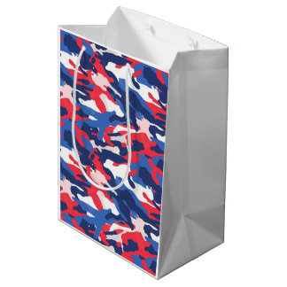 Patriotische Camouflage Red White Blue USA Freedom Mittlere Geschenktüte