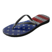 Patriotische Carbon Fiber Metal Steel American Fla Badesandalen (Schrägansicht)