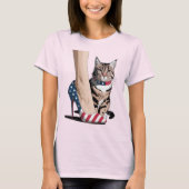 Patriotische Cat-Mama T-Shirt (Vorderseite)