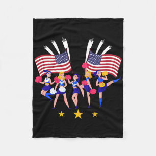 Patriotische Cheer-Squad Cheerleaderin Usa-Flagge  Fleecedecke