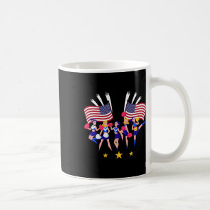 Patriotische Cheer-Squad-Cheerleaderin USA-Flagge  Kaffeetasse