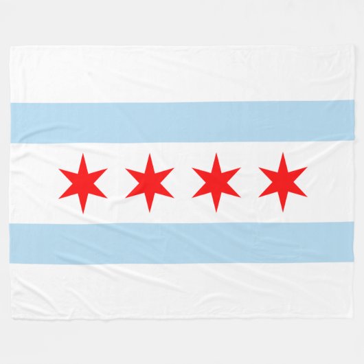Patriotische Chicago-Flagge Fleecedecke (Vorderseite (Horizontal))