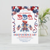 Patriotische Chicken-Sonnenbrille GRILLEN zum Unab Einladung (Stehend Vorderseite)