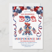 Patriotische Chicken-Sonnenbrille GRILLEN zum Unab Einladung (Vorderseite)