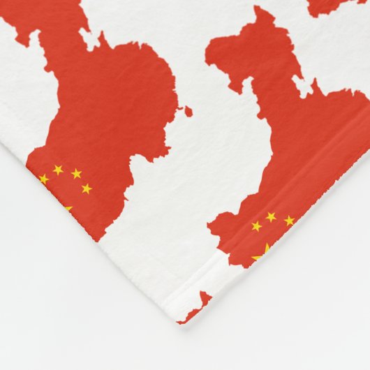 Patriotische CHINA FLAG Anpassbare Schrift WEISS Fleecedecke (Ecke)