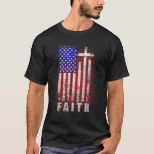 Patriotische Christliche Glaube Liebe Jesus amerik T-Shirt
