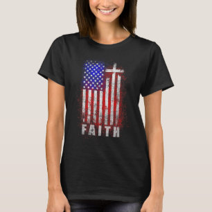 Patriotische Christliche Glaube Liebe Jesus amerik T-Shirt
