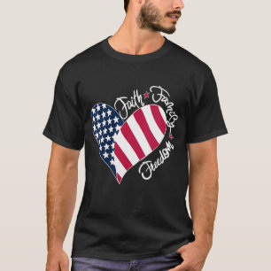 Patriotische Christliche US-Flagge Glaube Familien T-Shirt