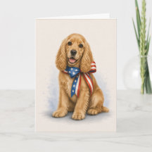 Patriotische Cocker Spaniel Grußkarte