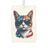 Patriotische Coole Katze mit Sonnenbrille Autolufterfrischer (Rückseite)