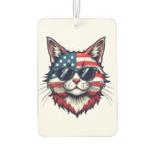 Patriotische Coole Katze mit Sonnenbrille und eine Autolufterfrischer (Rückseite)