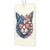 Patriotische Coole Katze tragen Shades Smile Sonne Autolufterfrischer (Links)