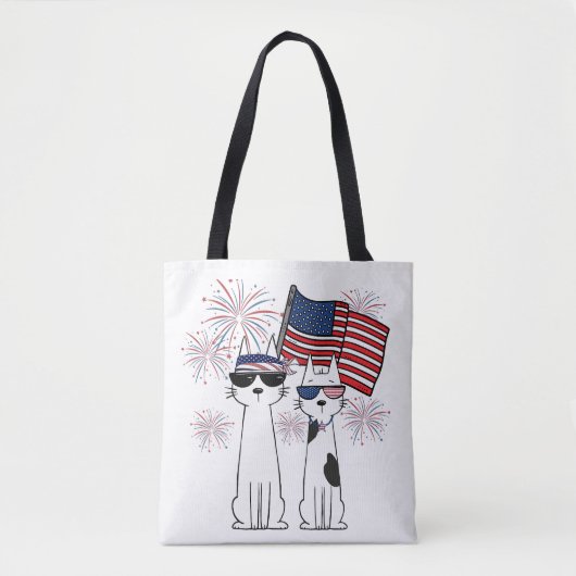 Patriotische Coole Katzen Tasche (Vorderseite)