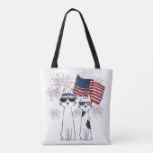 Patriotische Coole Katzen Tasche (Rückseite)
