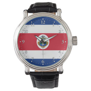 Patriotische costa-ricanische Flagge Armbanduhr