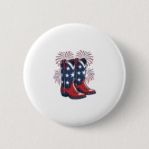 Patriotische Cowboy-Stiefel Vintage Western-Shirt- Button