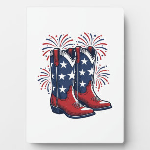 Patriotische Cowboy-Stiefel Vintage Western-Shirt- Fotoplatte
