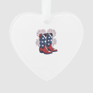 Patriotische Cowboy-Stiefel Vintage Western-Shirt- Ornament