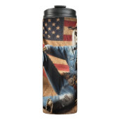 Patriotische Cowgirl Bones & Boots Thermosbecher (Vorderseite)