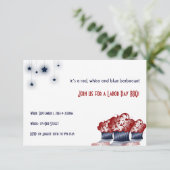 Patriotische Cupcake-Party Einladung am Arbeitstag (Stehend Vorderseite)