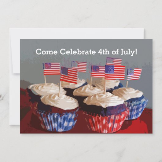 Patriotische Cupcakes Einladung (Vorderseite)