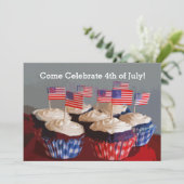 Patriotische Cupcakes Einladung (Stehend Vorderseite)