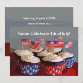 Patriotische Cupcakes Einladung (Vorne/Hinten)