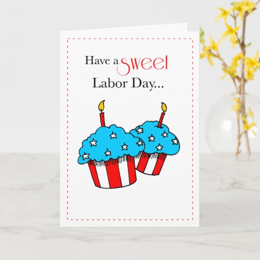 Patriotische Cupcakes Karte (Gelbe Blume)