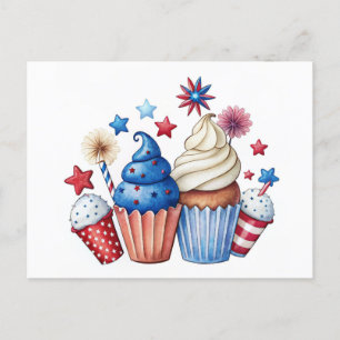 Patriotische Cupcakes Postkarte