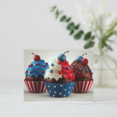 Patriotische Cupcakes Postkarte (Stehend Vorderseite)