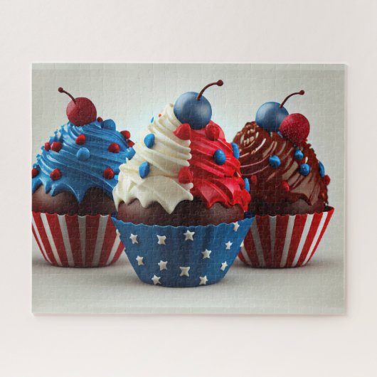 Patriotische Cupcakes Puzzle (Horizontal)